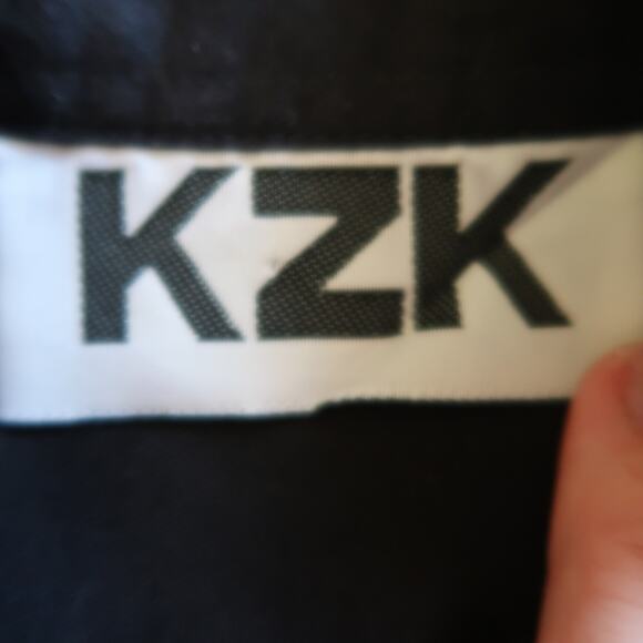 Vintage 90s KZK black western suede trim button down top L - Picture 5 of 6